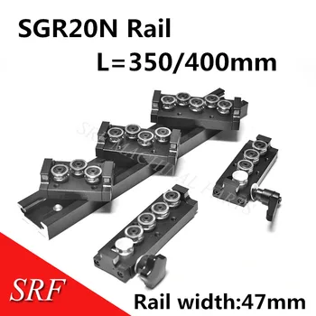 1pcs Dvigubos ašies roller linijinis vadovas SGR20N L=350/400mm +1pcs linijiniai skaidrių geležinkelių blokuoti SGB20N už CNC dalis