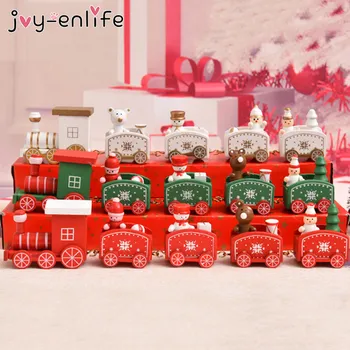 1pcs Medinių Kalėdų Traukinys Kalėdų Dekoracijas Namuose Kalėdos Mažai Traukinio Naujųjų Metų Dovana 2020 Gimdymo Noel Šalies Prekių