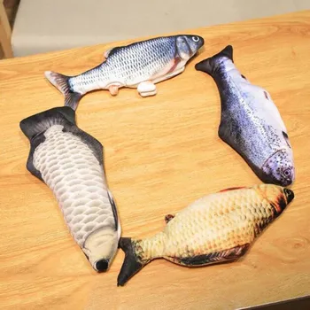 1Pcs Naminių Kačių Žaislas Elektros Žuvų Imituoja Žuvys Šokinėja Žuvys Pliušinis Žaislas Usb Įkrovimo Naminių gyvūnų Žaislai