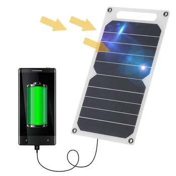 1pcs Saulės Skydelis, 5V 5W USB Monokristalinius Saulės baterijų Kroviklio Pagalbos 1000 mah Galios Bankas Greitas Įkroviklis, Lauko Kempingas