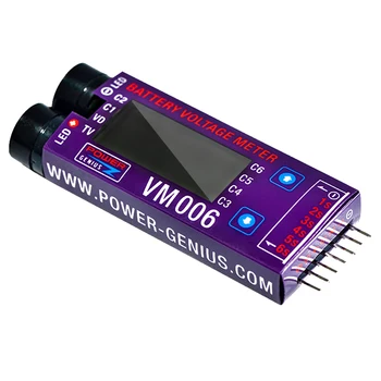 1pcs voltmetras VM006 1-6S LiPo Baterija Tiksli Baterijos Įtampos Matuoklis Su LCD Skystųjų Kristalų Ekranas, Signalizacija RC Baterija