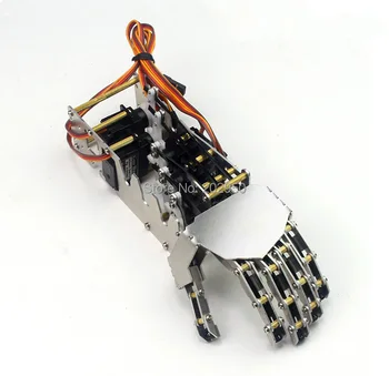 1piece 5DOF Humanoidų Penkis Pirštus Metalo Manipuliatoriaus Rankos Mount Kit Kairė + dešinė Ranka Su GS9018 Actuators Dėl Robotas 