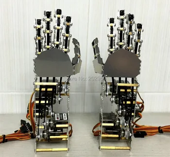 1piece 5DOF Humanoidų Penkis Pirštus Metalo Manipuliatoriaus Rankos Mount Kit Kairė + dešinė Ranka Su GS9018 Actuators Dėl Robotas 