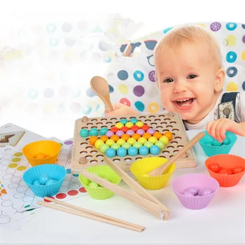 1Set Karoliukų Žaidimas Mediniai Įrašą Rutulio Įspūdį Montessori Ankstyvojo Ugdymo Vaikų Žaislas Tėvų-vaikų Interaktyvūs Žaislai Vaikams Dovanos