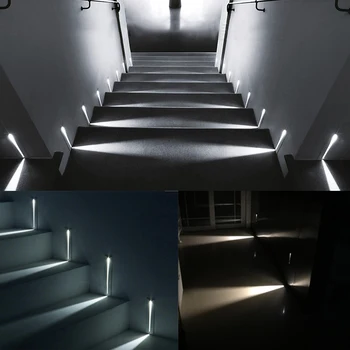1W Įleidžiamas Led Laiptų Šviesos AC85-265V Patalpų Kampe Sienos šviesos Žingsnis Apdailos Lempos Koridoriuje, Palėpėje laiptai, Apšvietimas Dropshipping