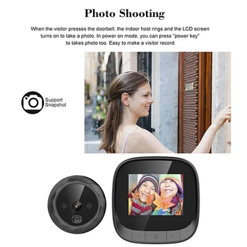 2,4 Colių HD Spalvos Sn Namų Smart Doorbell Belaidžio Vaizdo Doorbell Naktinio Matymo Saugumo Kameros Elektroninės Durų Žiūrovas
