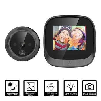 2,4 Colių HD Spalvos Sn Namų Smart Doorbell Belaidžio Vaizdo Doorbell Naktinio Matymo Saugumo Kameros Elektroninės Durų Žiūrovas