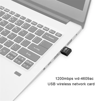 2.4 Ghz/5.8 Ghz USB Belaidžio/WiFi AC Adapter Dual Band 1200Mbps Tinklo plokštė USB2.0 