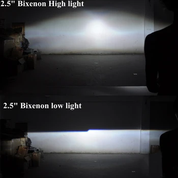 2.5 Colio Bi Xenon Projektoriaus Objektyvas Su DRL LED Angel Eyes Gaubtus Automobilių Surinkimo Komplektas H1 H4 H7 Xenon Automobilio Modelį Nemokamas Pristatymas