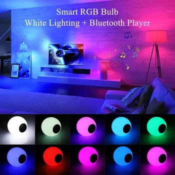 (2/Pak) Smart RGB LED Lemputė su Nuotolinio Valdymo Belaidžio 