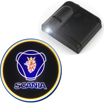 2*Vaiduoklis Šešėlis Logotipas sveiki Automobilio LED Durų Light Lazeriu Mandagumo Skaidrių Projektorius logotipas, Emblema šviesos Tamiya Scania