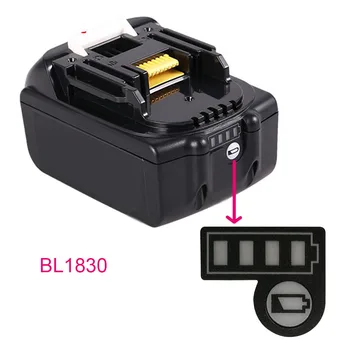 2 vnt dawupine BL1830 Li-ion Baterija LED Klavišą Lipdukas, Etiketė, kortelė Makita 18V 14,4 V Ličio Baterija BL1860 BL1890 BL1815