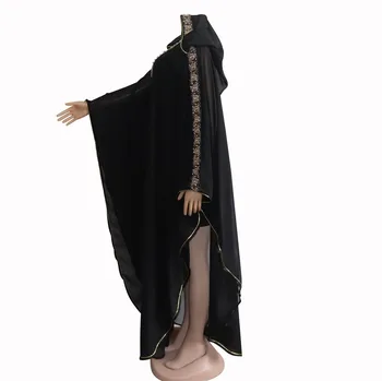 2 Vnt Rinkiniai Turkija Abaja Musulmonų Suknelė Moterims Šifono Gobtuvu Maroko Kaftan Vakaro Suknelės Pakistano Islamo Hijab Vestidos