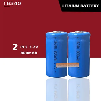 2 x Įkraunamas CR123A 16340 800mAh 3.7 V, Li-ion baterija