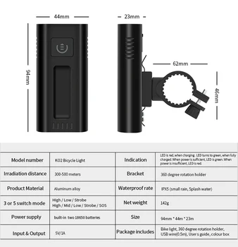 20000lumens Dviračių Žibintų 5200mAh L2 USB Rehargeable Priekinis Dviračio Žibintas atsparus Vandeniui MTB Žibintuvėlis Su užpakalinis žibintas Galia Bankas