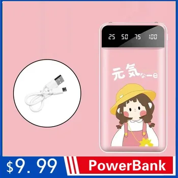 20000mAh Galia Banko Xiaomi Mi 2 USB PowerBank Nešiojamas Įkroviklis Išorės Baterija Poverbank iPhone 7 8 Xiaomi 