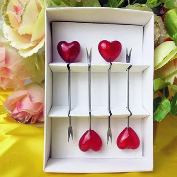 2016 aukštos kokybės mados vestuvių stalo įrankiai iš nerūdijančio plieno vaisių desertas stalo, rankų darbo stiklo širdies formos skulptūra apdaila
