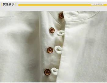 2016 metų pavasarį mandarinų apykaklės visą rankovėmis medvilnės skalbiniai, marškiniai vyrams balta sidabrinė Chaki Kinijos atsitiktinis marškinėliai vasaros marškinėliai vyrams