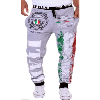 2017 mados medvilnė vyriškos laisvalaikio kelnės sprogimo modeliai prakaito kelnės italijos vėliava spausdinti dizainas atsitiktinis kelnės