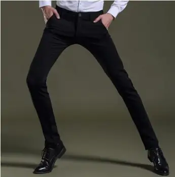 2018 m. naujas stiliaus vyriškos laisvalaikio kelnės, korėjiečių versija slim vyriškos kelnės, elastinga maža koja kelnės DY-434