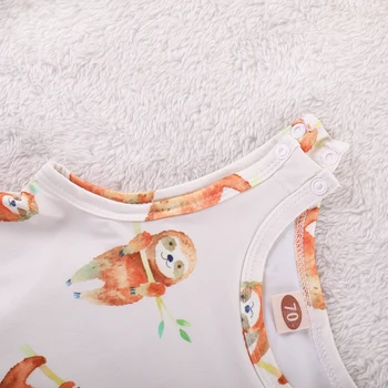 2018 Naujagimiams kūdikiams Animacinių filmų tinginys spausdinti rankovių berniukas mergaitė kūdikių drabužiai.