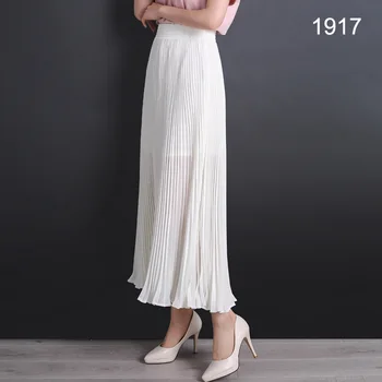 2018 Naujas Mados Vasaros sijonas Moterims Kietas Ilgas Klostuotas Sijonas Moterų Saias Ilgai Faldas Derliaus Moterų Elegantiškas Klostuotas Sijonas