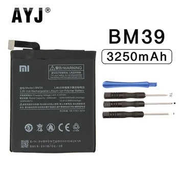 2018 Originalus AYJ BM39 Baterija Xiaomi Mi 6 Mi6 Pakeitimo Telefono Baterijų 3350mAh Didelės Talpos Nemokamai Įrankiai