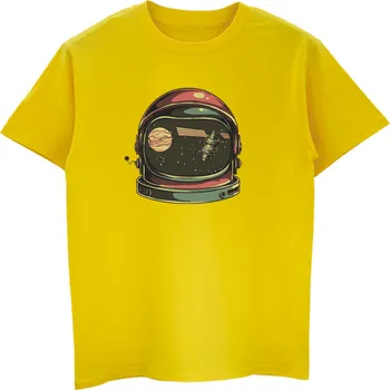 2018 Retro Stiliaus Astronautas Šalmas, Print T-shirt Kosmoso Animacinių filmų Topai Vyrams trumpomis Rankovėmis Įnoringas Astronautas Medvilnė Tee Marškinėliai 3XL