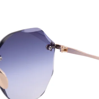 2019 AOZE Moterų prekės Dizaineris akiniai nuo saulės lankas, akiniai nuo saulės gradientas atspalvių sumažinti objektyvo ponios Frameless Metalo UV400 Akiniai nuo saulės