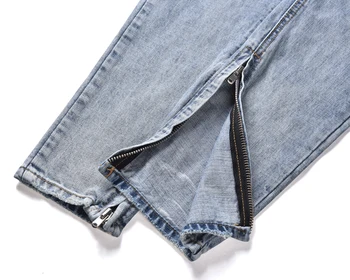 2019 aukštos kokybės pants mens jogger drabužių mados džinsinio jumpsuit Raišteliu liesas sunaikinta kankina prislėgta mėlyni džinsai