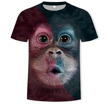 2019 Beždžionė vyriški marškinėliai 3D Printe mados Gyvūnų marškinėlius trumpomis Rankovėmis Juokinga Dizaino Laisvalaikio Viršūnes Tees tee marškinėliai homme O-kaklo
