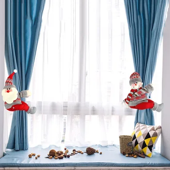 2019 Kalėdų Užuolaidų Sagtis Animacinių Filmų Lėlės Užuolaidos Laikiklį Užtrauktuku Namų Dekoro Santa Claus Sniego Briedžių Mielas