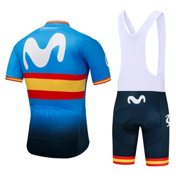2019 Komanda ISPANIJOJE M dviračių džersis 12D trinkelėmis dviračių šortai komplektas MTB SOBYCLE Ropa Ciclismo sobycle mens vasarą važiuojame Maillot dėvėti