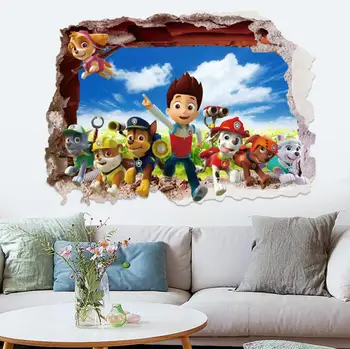 2019 Leteną Patrulių anime sienos lipdukai Animacinių filmų Šuo 3d sienų lipdukai vaikams kambariai apdailos kūdikių mėgstamą plakatai nemokamas pristatymas