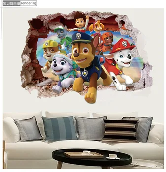 2019 Leteną Patrulių anime sienos lipdukai Animacinių filmų Šuo 3d sienų lipdukai vaikams kambariai apdailos kūdikių mėgstamą plakatai nemokamas pristatymas