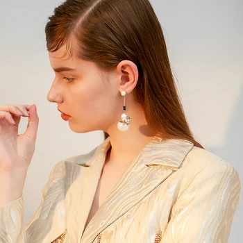 2019 m. pavasarį naujų dirbtinių perlų auskarai temperamentas laukinių paprasta auskarai ilgai dalyje asmenybės veidą plonu auskarai moteris