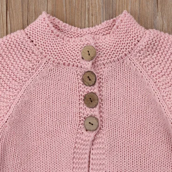 2019 Mados Bamblys Vaikams, Kūdikių Mergaičių Megztiniai Trikotažas Kailio Drabužiai Šiltas Mygtuką Kietas Apranga 1-8Y