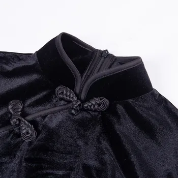2019 Mados Bodycon Suknelė Moterims Gothic Punk Kinijos Cheongsam Harajuku Trumpos Suknelės Derliaus Padalinta Suknelė vestidos largos