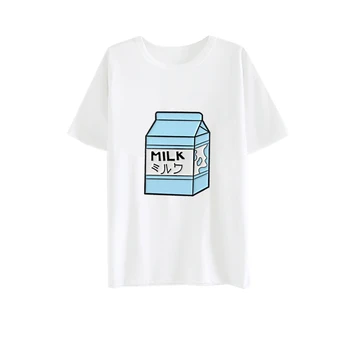 2019 marškinėliai moterims marškinėlius Japonų pieno harajuku camiseta mujer marškinėliai balti priežastinis tee marškinėliai femme girl kilnus