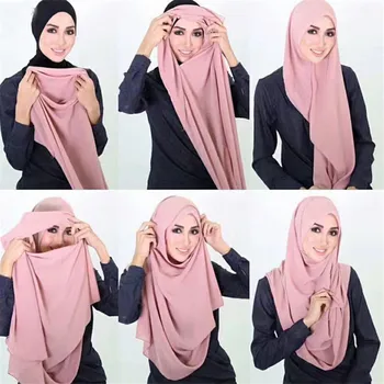 2019 Moterų Paprasto Momentinių Medvilnės Jersey Šalikas Hijab Įvyniojimai ir Skaros foulard femme Musulmonų Hijabs Parduotuvėje Nešioti Skarą