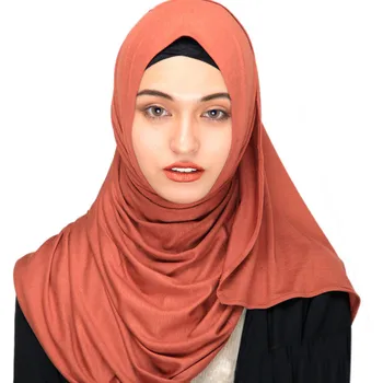 2019 Moterų Paprasto Momentinių Medvilnės Jersey Šalikas Hijab Įvyniojimai ir Skaros foulard femme Musulmonų Hijabs Parduotuvėje Nešioti Skarą
