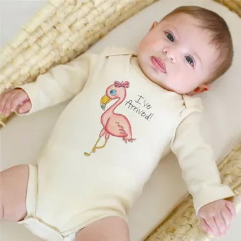 2019 Naujagimių Bamblys Kūdikiui Baby Girl Flamingo Romper Viršūnes Ilgas Kelnes Lankelis Skrybėlę Vaikams Baby Girl 4 Dalių Komplektas Komplektai Drabužių