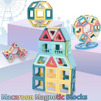 2019 Naujas Macaron Spalvų Magnetiniai Blokai Žaislai Vaikams Magnetas Statybos Blokus Scenografas Švietimo Plytų Magnetinis Žaislas
