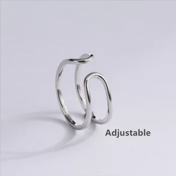 2019 Skatinimo Metaliniai Žiedai Anillos Žiedas Supaprastintų Geometrinių Dvigubai Piršto Žiedą Už Papuošalai Karšto Parduoti