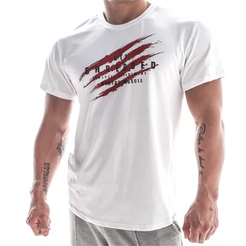 2019 vasaros Vyrų T-shirt medvilnės trumpomis rankovėmis marškinėliai sporto salės, Fitneso, kultūrizmo, T-marškinėliai Naujas O-kaklo Prekės ženklo Veikia Sporto marškinėliai