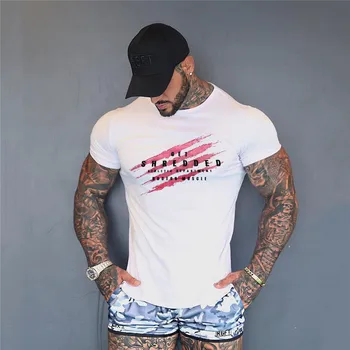2019 vasaros Vyrų T-shirt medvilnės trumpomis rankovėmis marškinėliai sporto salės, Fitneso, kultūrizmo, T-marškinėliai Naujas O-kaklo Prekės ženklo Veikia Sporto marškinėliai