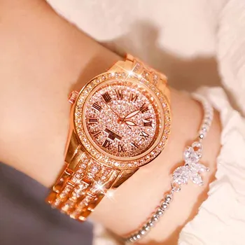 2019 Viršuje Prabangių Laikrodžių Diamond Aukštos Kokybės Elegantiškas Suknelė Kvarciniai Laikrodžiai Ponios Romos Numeris Laikrodis Relogios Femininos