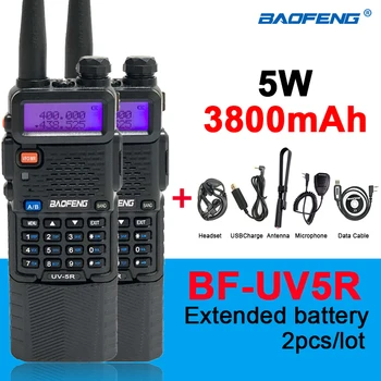 2020 Baofeng UV-5R 3800mAh Walkie Talkie 10KM tolimojo Dual Band BF UV 5R Išplėsta Baterijos 2Way Kumpis Radijo UHF VHF UV5R Naujas