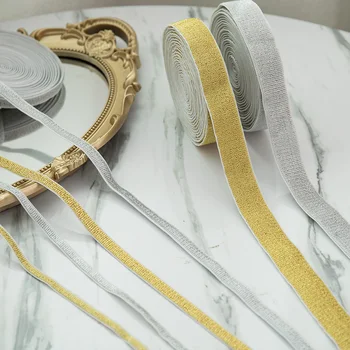 2020 elastinės juostos siuvimo priedai gumos juostos auksas, sidabras strentch 