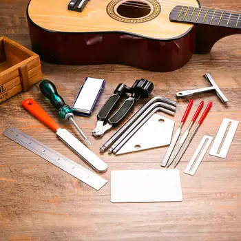 2020 Gitaros Remonto techninės Priežiūros Įrankių Komplektas Gitaros Rinkinys su Nervintis Veržliarakčio Priemonė Rinkinys Styginių Instrumentų Valymo Reikmenys